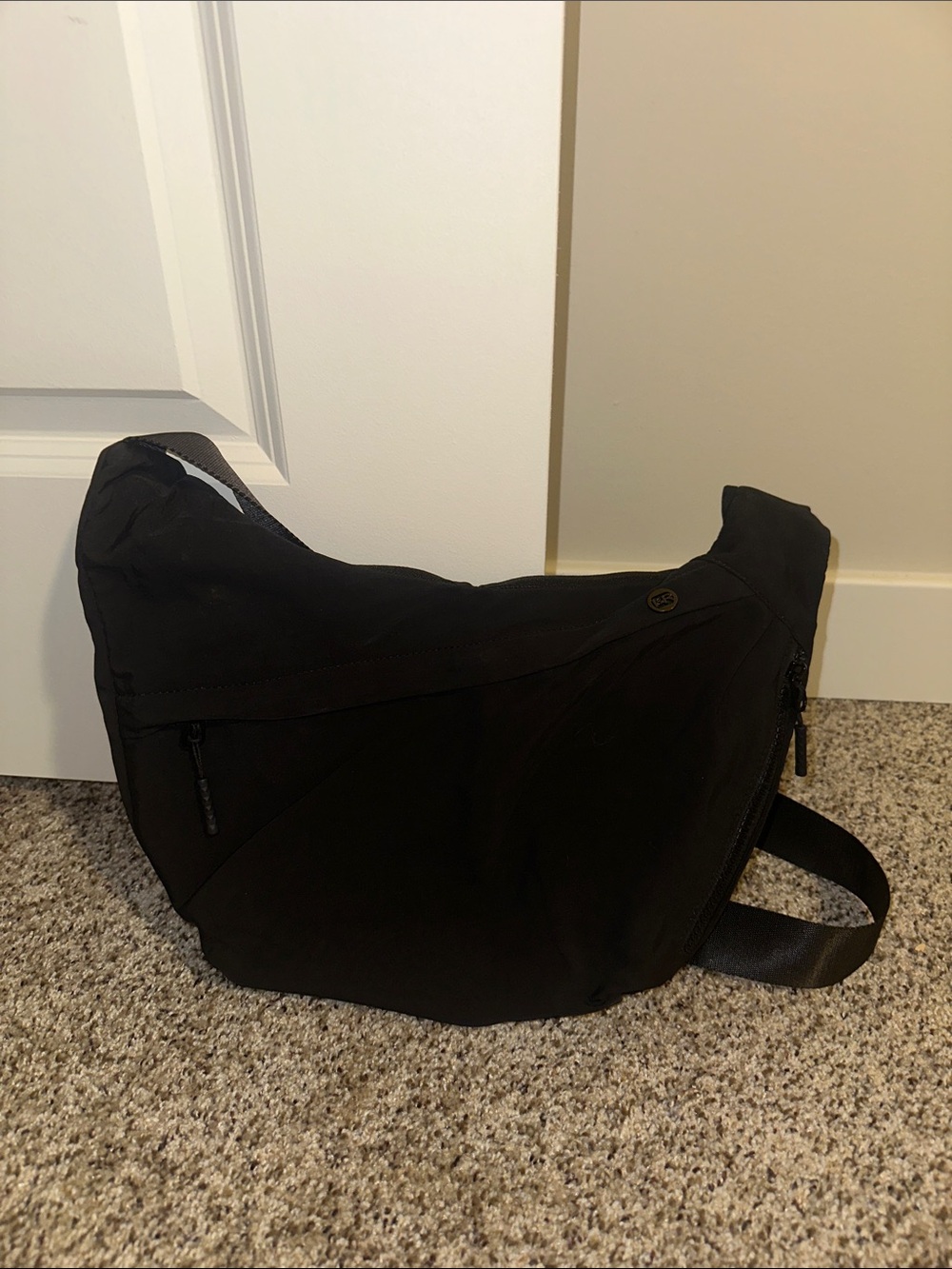 Iris & Rainbow Black Crossbody Bag